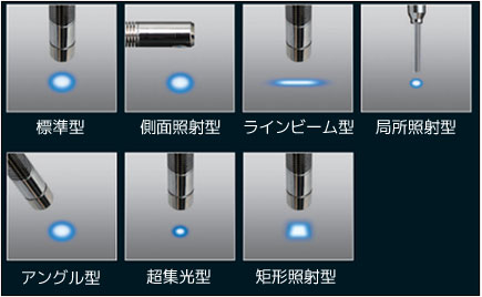 豊富な照射ヘッド 